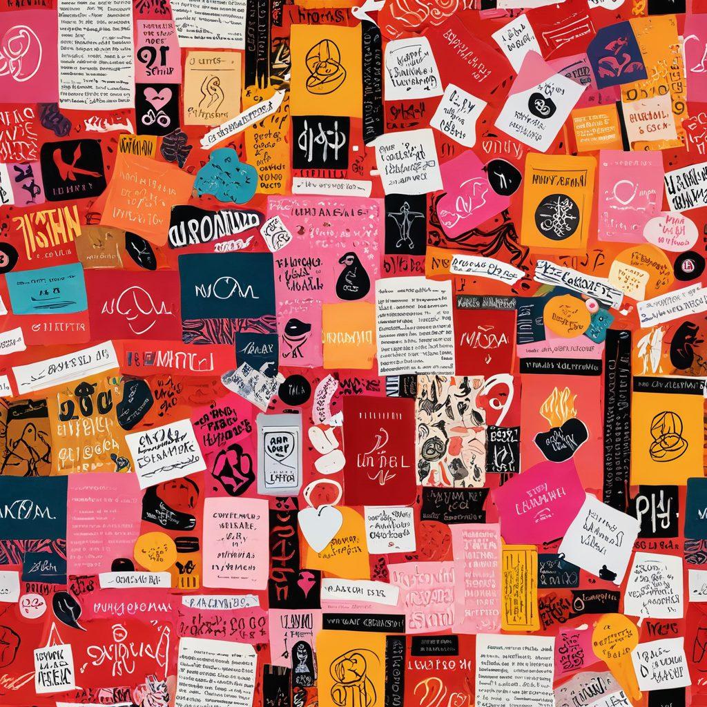 A vibrant collage showcasing various forms of erotic media, such as books, films, and digital art, intertwined with symbols of sexual health like condoms and medical icons. The background features warm, inviting colors that convey open-mindedness and acceptance, while the foreground showcases diverse individuals engaging with the media, expressing joy and empowerment. The overall composition should celebrate sexual wellness and community. bright colors. modern art.